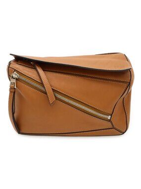 Loewe Puzzle Bum Bag Mini Leather Brown Silver
